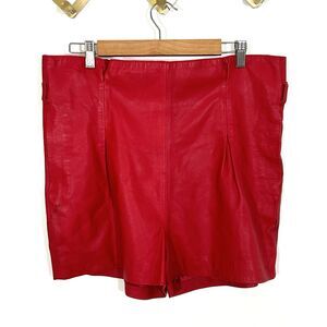 M Missoni Lambskin Leather Shorts Red Size 40 Lined Women's